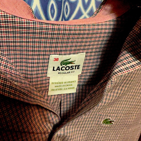 Lacoste button up shirt size 38 regular fit - Picture 3 of 5